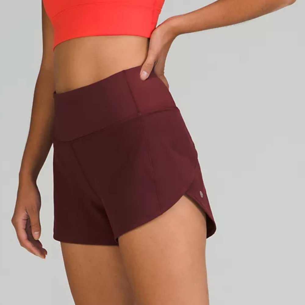 Lululemon Speed Up High-Rise Lined Short 4" Red-Merlot